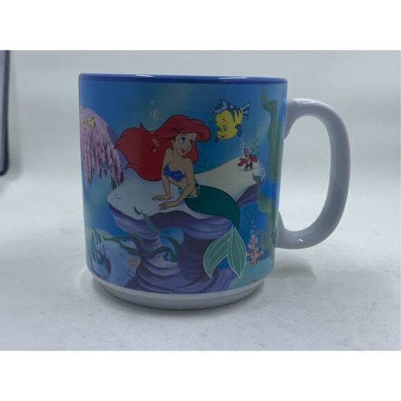 Disney 1996 Little Mermaid Ceramic Tea Cup Coffee Mug 3.74" - Picture 1 of 4
